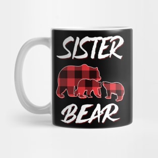 Sister Bear Red Plaid Christmas Pajama Matching Family Gift Mug